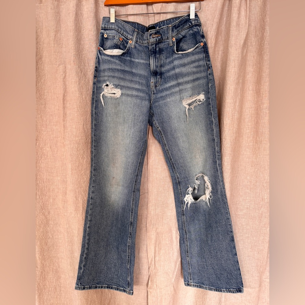 Lucky Brand Distressed Flare Jeans in Blue